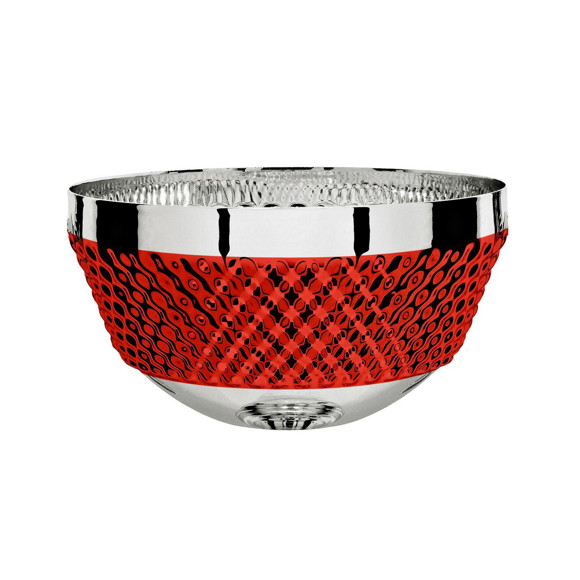 Immagine di MEZZA SFERA PALLINI SILVER-RED D. 080