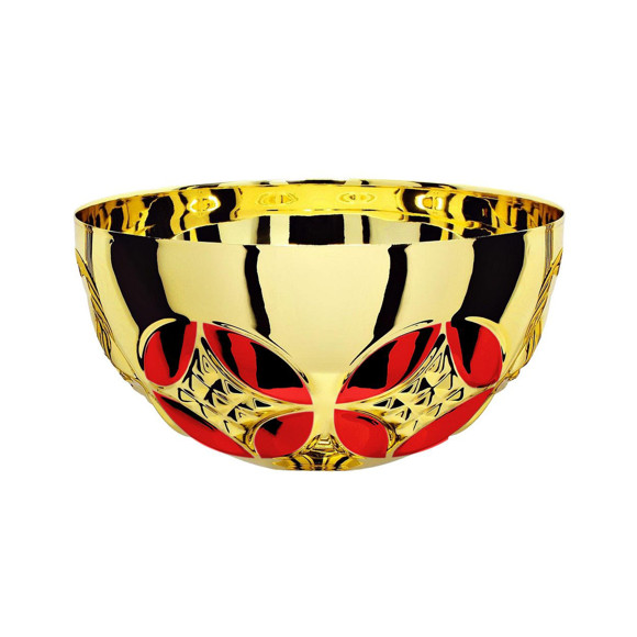 Immagine di MEZZA SFERA FARFALLA GOLD-RED D. 180