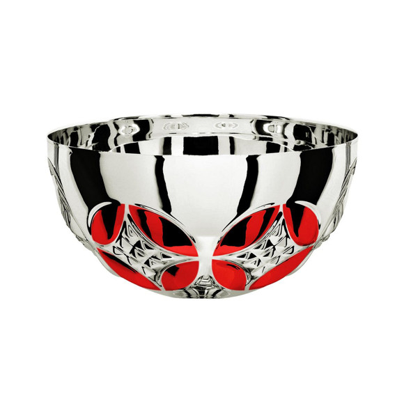 Immagine di MEZZA SFERA FARFALLA SILVER-RED D. 140