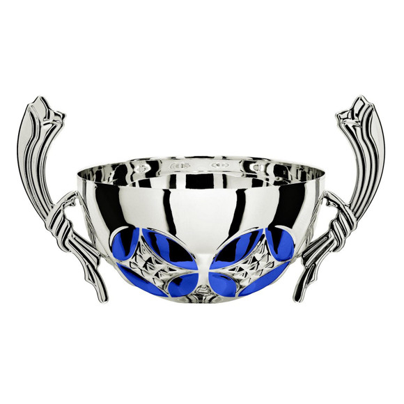 Immagine di MEZZA SFERA FARFALLA SILVER-BLUE D. 140 CORNUCOPIA