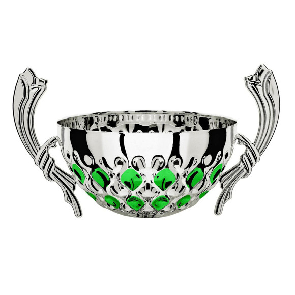 Immagine di MEZZA SFERA CLESSIDRA SILVER-GREEN D. 160 CORNUCOPIA