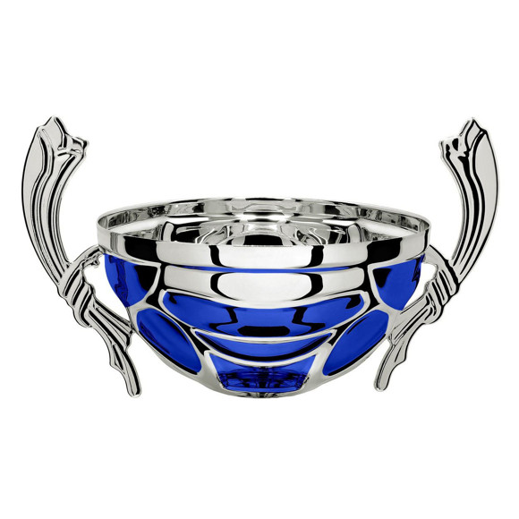 Immagine di MEZZA SFERA PAPERINO SILVER-BLUE D. 140 CORNUCOPIA