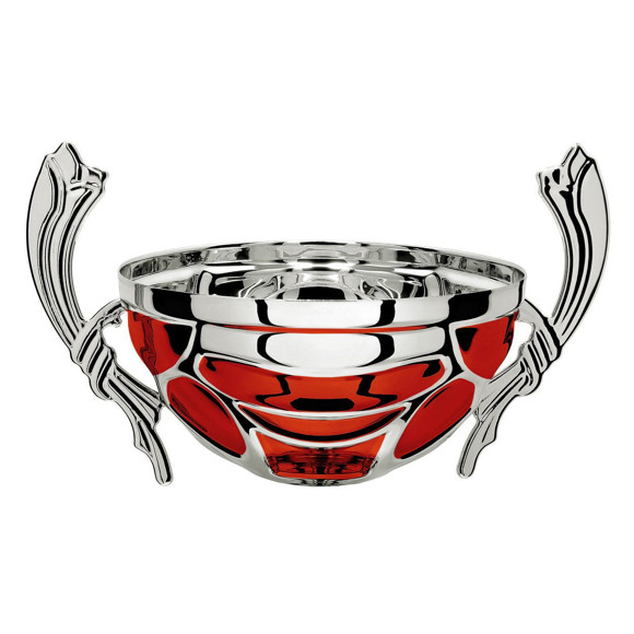 Immagine di MEZZA SFERA PAPERINO SILVER-RED D. 140 CORNUCOPIA